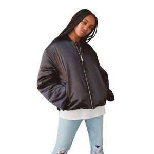 Urban Outfitters Dawn Satin Bomber Black Jacket S NWT